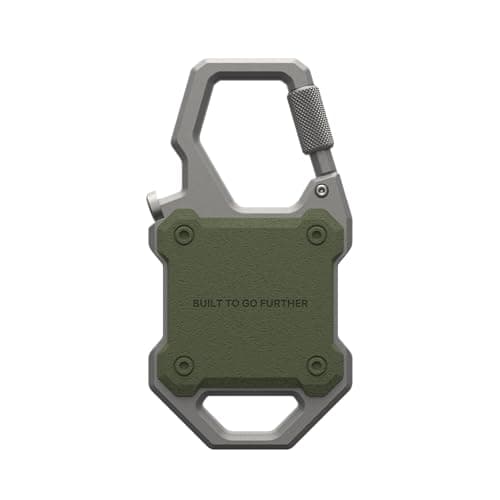 URBAN ARMOR GEAR UAG Designed for AirTag Case with Built-in Bottle Opener Monarch - Hard Shell Lock Case AirTag Holder with Durable Locking Carabiner for Keys, Luggage & Bags, Olive Drab/Silver — view 5