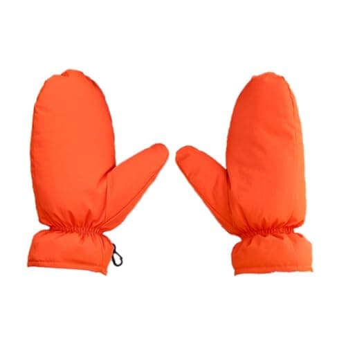 rockible Down Mittens Snow Mittens Soft Warm for Men Women Insulated Winter Gloves Ski Mittens for Biking Snowboarding Skiing Cycling, Orange