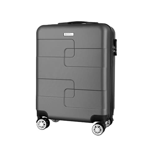 WORLD EXPLORER Dark Grey Cabin Suitcase 55x40x20cm, 34L ABS Shell, 4 Wheels