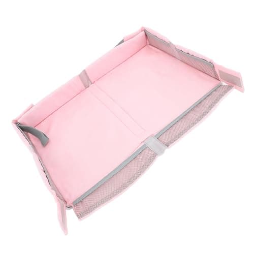 XUXHOU Foldable Travel Tray Cover, Multifunctional Airplane Table Organizer for Kids and Adults with Toy Storage Bag for Planes Trains (Pink) — view 4