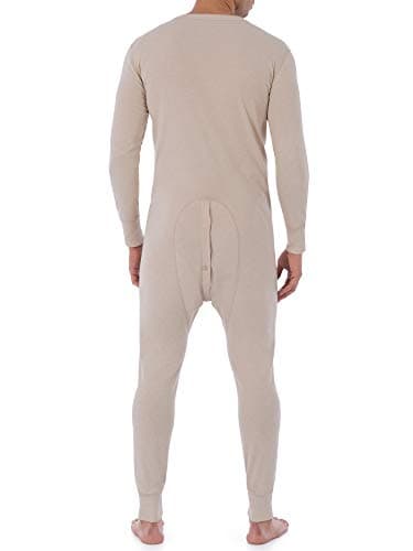 Fruit of the Loom Men's Premium Thermal Union Suit Pajama Bottom, Oatmeal, L UK — view 2