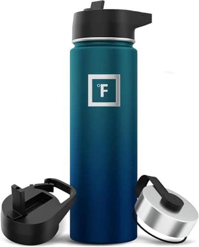 IRON °FLASK Insulated Water Bottle with Straw - 650/950/1200/1800 ml - Leakproof Double-Walled Stainless Steel Metal Drink Flask BPA-Free - Sports Travel Gym Camping Hiking Kids