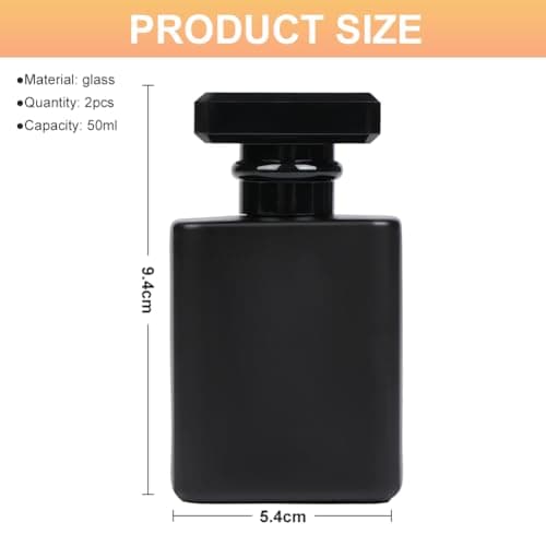 LOPHE Perfume Atomiser 2 x 50 ml, Refillable Perfume Travel Bottle, Black, Mini Portable Spray Bottle for Travel Men and Women — view 2