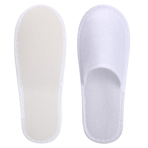 kuou Disposable Spa Slippers 6 Pairs Hotel Guest Slippers White Close Toes — view 4