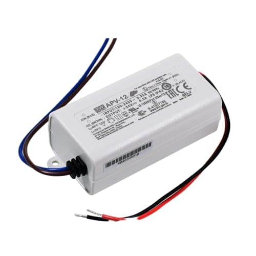 MEAN WELL APV 12W 15V 0.8A LED Driver， APV-12-15 AC-DC Single Output Constant Voltage Switching Power Supply Converter Transformer with IP42, Plastic Case — view 2