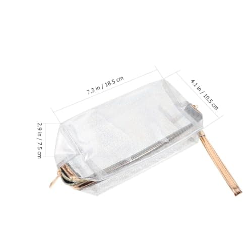 2pcs Makeup Bag PVC Silver Travel Wash Bag with Handle — view 2