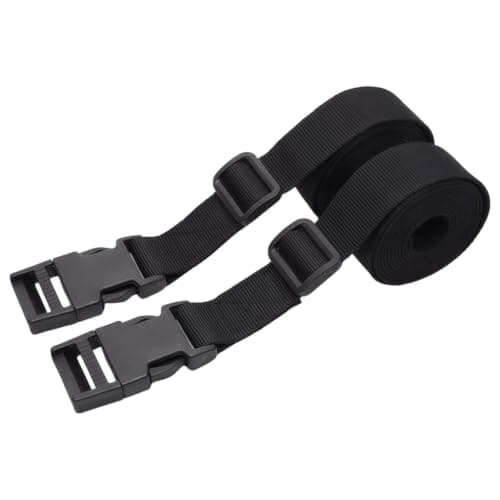 Luggage Straps 2 Pack – 1.5m Adjustable Heavy Duty Webbing Straps with Quick Release Buckles for Suitcases, Sleeping Bags, Camping, Travel & Backpack Compression – Black — view 2