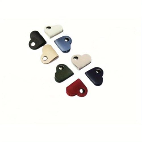 Reusable Cable Tidy Clips Heart Shaped Faux Leather Organisers, 10 Pack Snap Button Cord Holders for Headphones, Charging Cables and USB Wires, Mixed Colours — view 3