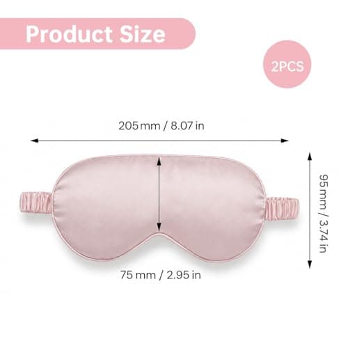 2 Pack Soft Breathable Light Blocking Sleep Eye Mask Pale Pink for Travel — view 2
