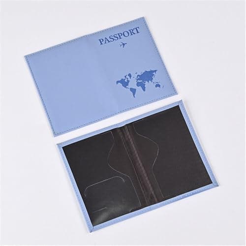 Premium Blue PU Leather Passport Holder - Travel Wallet for Tickets, Cards & Boarding Passes - Perfect British Passport Cover for Families — view 2