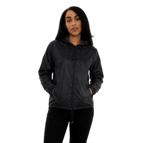 Style It Up Unisex Mens Ladies Water Resistant Plain Raincoat Kagools Jacket Hooded Cagoule (Black, L) — view 2
