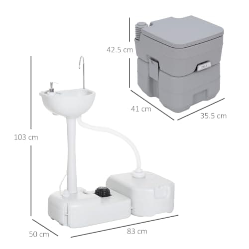 Outsunny Portable Toilet and Camping Sink Set with Running Fresh Water — view 6