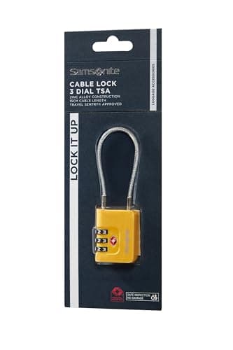 Samsonite TA Revolution - TSA Cable Lock with 3-Digit Combination, Secure Luggage Lock for suitcases & Bags, Yellow — view 3