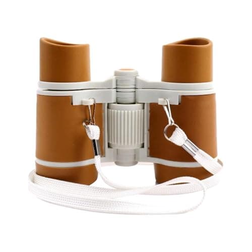 Ailan Mini Binoculars for Kids Baby Camping Lightweight Portable Kids Binoculars for Bird Watching and Outdoor Exploration Activities Compact for Pretend Bird Watching, Deep Coffee White, 8.8x11x4cm — view 5