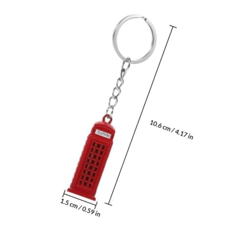 EXQUIMEUBLE 2pcs London Souvenirs Keyrings Featuring Metal Telephone Booth Keychains Made of Zinc Alloy, Compact and Lightweight Car Key Holders as Stylish Travel Souvenirs or Elegant Presents — view 2