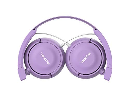 Roxel RX110 Lightweight Wired Foldable Headphones with Mic & Volume Control, On-Ear Headphones, Ergonomic Design, Answer Incoming Calls, Compatible with Android and IOS Devices (Purple) — view 2