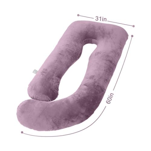 AS AWESLING Pregnancy Pillow, Nursing, Support and U Shaped Full Body Pillow for Pregnant Women with Removable Cover (PURPLE) — view 2