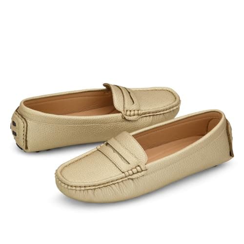 Herstyle Women's Loafers, Comfy Dressy Flats, Slip-On Penny Loafers & Moccasins with Cushioned Footbed, Lightweight Business Casual Shoes for Office, Walking & Travel (2025), Lightgold, 5.5 UK — view 6