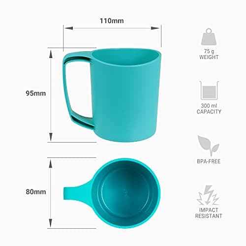 Lifeventure Ellipse Reusable Mug for Camping, Travel & Outdoor - Teal (Pack of 4) — view 3