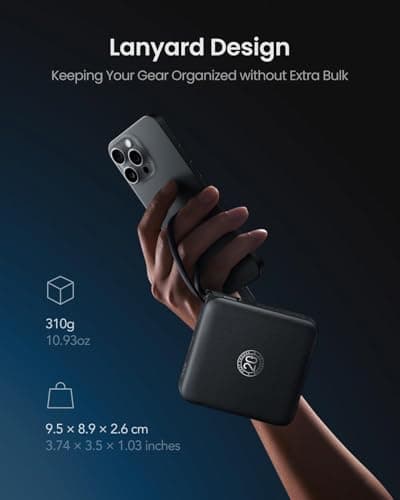Coowisty Power Bank, 22.5W 20000mAh Portable Charger with 4 Built in Cables — view 2