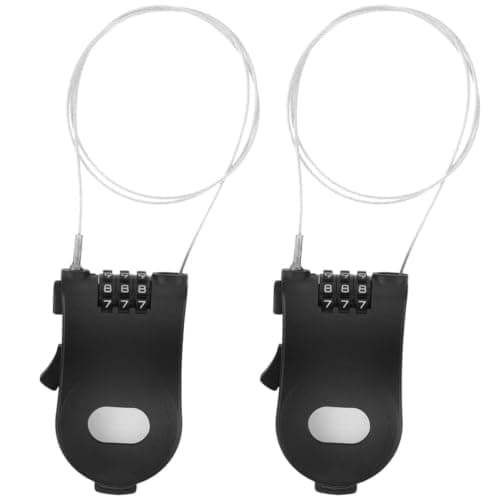 2pcs Snowboard Cable Lock, Lightweight Retractable Security Steel