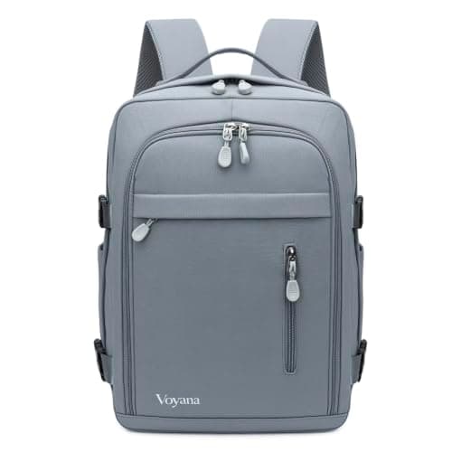 Voyana Travel Backpack, Cabin Bag, 40x30x20cm, fits 15.6 Inch Laptop, Ryanair, Wizz Air and other european carriers Compliant. Multiple pockets (Grey)