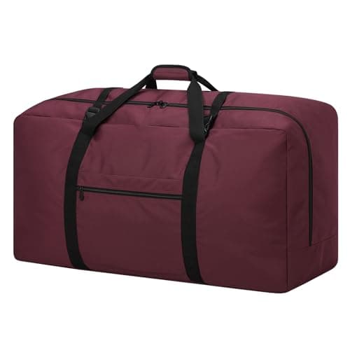 ZZY 110L Extra Large Duffle Bag Lightweight - Oversized Foldable Holdall Storage Bag for Travel, Outdoor, Camping, Sport (Maroon)