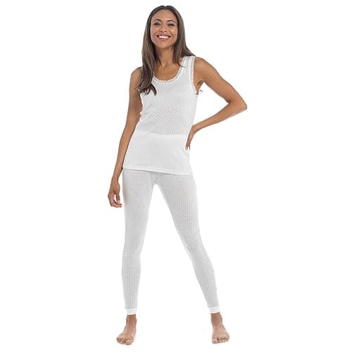 Undercover Lingerie 2 Pack Womens Thermal Built Up Strap Vest White Medium — view 2
