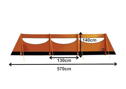 OLPRO 5.7m Inflatable Charcoal Camping Windbreak with Bright Guy Ropes — view 3