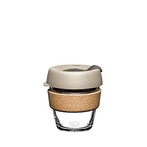 KeepCup Reusable Tempered Glass Coffee Cup | Travel Mug with Splash Proof Lid, Brew Cork Band, Lightweight, BPA Free | Extra Small | 6oz / 177ml | Filter