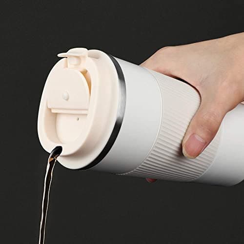 HASAGEI Travel Mug, Insulated Coffee Cup with Leakproof Lid - Vacuum Insulation Stainless Steel for Hot and Cold Water Coffee and Tea 510ml/18oz White — view 4