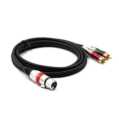 SiYear XLR Female to 2 x Phono RCA Plug Adapter Y Splitter Patch Cable, XLR Female 3 Pin to Dual RCA Male Plug Stereo Audio Cable Connector(1.5M) — view 2