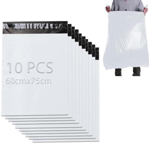 10 Pieces Large Mailing Bags, 60 x 75 cm Plastic Postage Bags, Waterproof