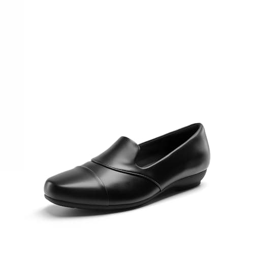 DREAM PAIRS Women's Loafers Orthopedic Work Dress Shoes,Black-Pu,5.5
