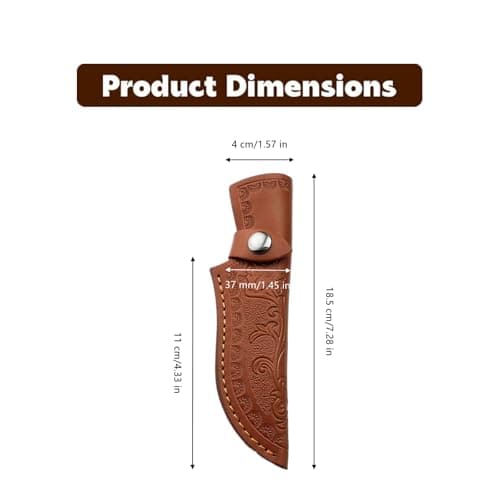 7 Inch Brown Premium Leather Knife Sheath for Chef Japanese Boning Knives — view 2