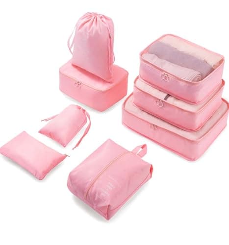 Meowoo 8-Piece Packing Cubes for Suitcases with Shoe and Toiletry Bags