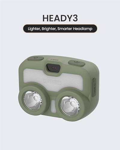 Claymore HEADY3 Khaki Rechargeable Headlamp – Compact 500 Lumens LED with Motion Sensor 6 Light Modes USB-C Rechargeable IP54 Water Resistant Up to 65 Hrs Runtime for Camping, Running, Outdoor — view 2