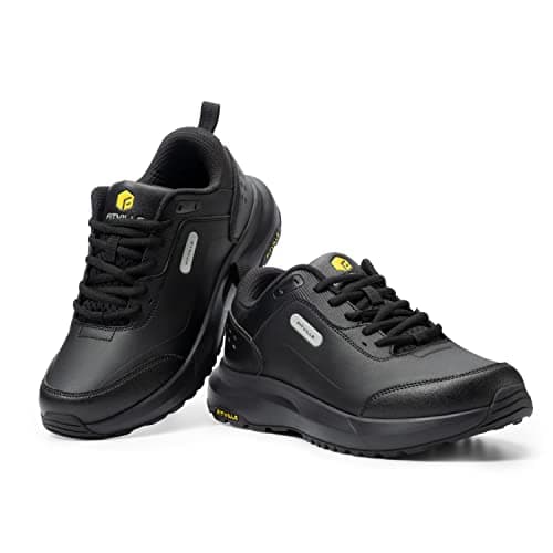 FitVille Mens Extra Wide Fit Walking Hiking Shoes, Black, 10 Wide — view 5