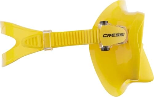 Cressi F1 Frameless Diving Mask - Anti-Fog Tempered Glass Snorkel Mask - Silicone Skirt for Secure Scuba Fit - Adjustable Buckles for Diving & Snorkelling - Yellow - One Size — view 6