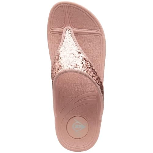 DUNLOP WOMEN FLIP FLOPS SANDALS LADIES TOE POST OPEN TOE BEACH SUMMER SHOES COMFY SLIPPER SLIDERS (UK 6/EU 39, Rose Gold) — view 3