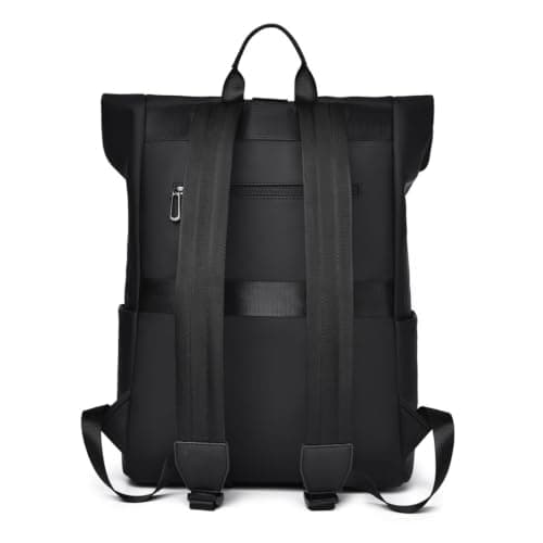 Gyios Backpack unisex Men’s Flip‑cover Magnetic Buckle Backpack, Multifunctional Large‑capacity Laptop Daypack For Casual Outdoor Travel-black — view 4