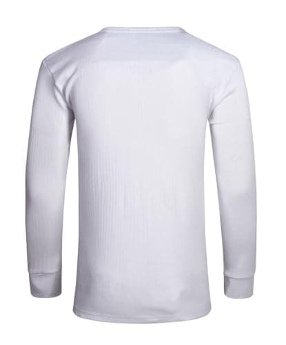 ITRAT® Mens Thermal Underwear Vests Long Sleeve Tops, Thermal T-Shirt Warm Underlayer Winter Thermals Base Layer Clothing Men Vest Top Size S-XXL (Large White) — view 2