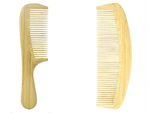 2 PcsHair Comb Wooden Salon Hairdressing Comb Curved Comb Fine Tooth Combs Set Moustache Grooming Brushes for Women Men and Girls Light brown — view 5