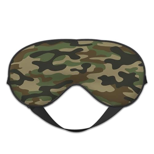 1 Pack Green Camouflage Silk Sleep Mask Ultra Soft Zero Pressure Eye Adjustable Strap,Suitable for Side Sleeping