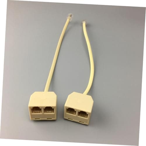 jojofuny 5 Pcs Rj11 Socket Splitter Telephone Plug Adapter Beige Plastic — view 5