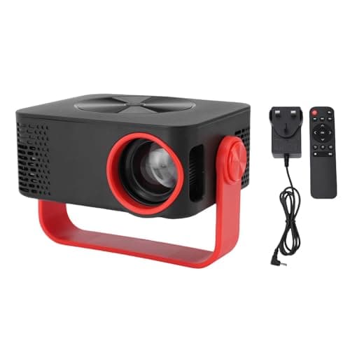 Generic WiFi Outdoor LED Movie Projector 360 Degree Rotating Full HD 1080P for Camping Parties, 10.5x9x8cm Black Red (UK Plug) — view 5