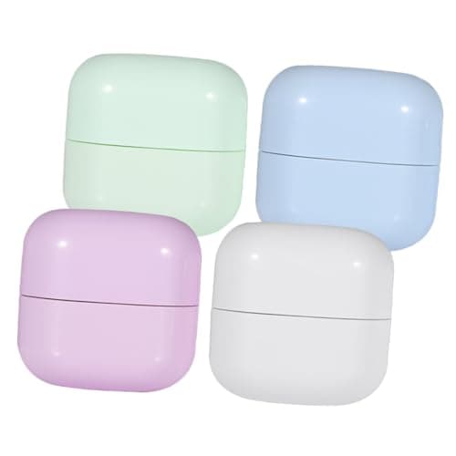 Healeved 4pcs 50g Refillable Plastic Cream Jars, Travel Size Cosmetic Containers for Lotion, Moisturiser and Skincare, Portable Reusable Pots for Travel and Dating