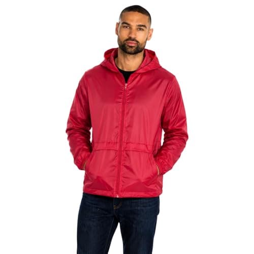Style It Up Unisex Mens Ladies Water Resistant Plain Raincoat Kagools Jacket Hooded Cagoule (Red, 6XL) — view 4
