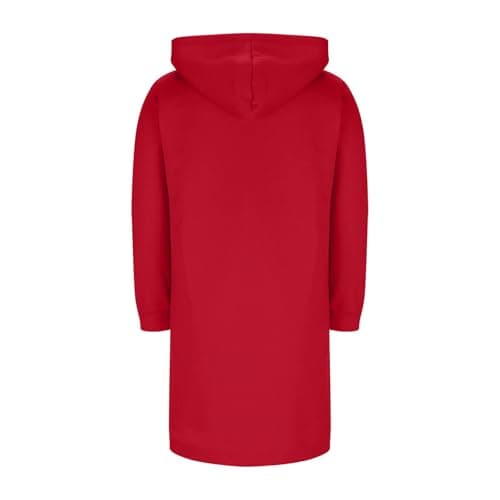 Long Hoodies for Women UK Oversized Full Zip Jacket Side Slit Baggy Hooded Sweatshirt Casual Long Sleeve Warm Fleece Hoodie Longline Coats Solid Color Loose Cardigan Ladies Pullover Jumper with Pocket — view 5