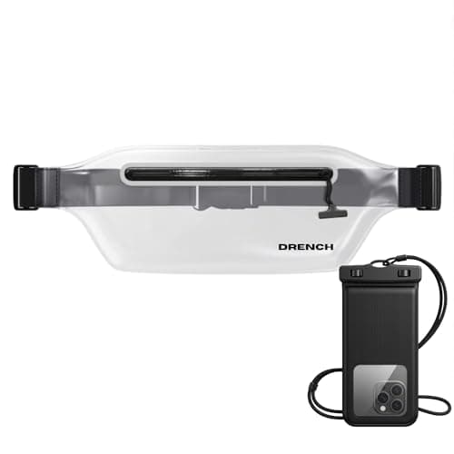 DRENCH 100% Waterproof Clear Bum Bag | IPX8 Transparent Waist Bag for Beach Holidays, Festivals & Stadium Events | Waterproof Belt Bag for Phone, Cards, Travel Essentials & Concert Security